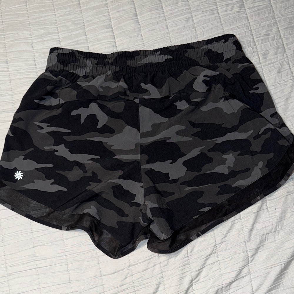 Athleta Gray Camo Running Shorts